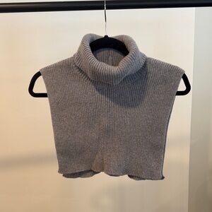 Becksondergaard Wool/Cashmere Grey Turtleneck Bib Sweater for Women